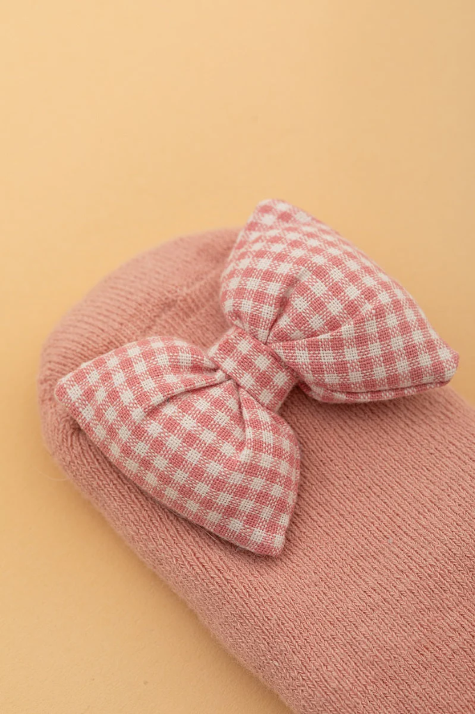 MDMD - Magic Shoes pink bow (0-1 Jahre) Babysocken