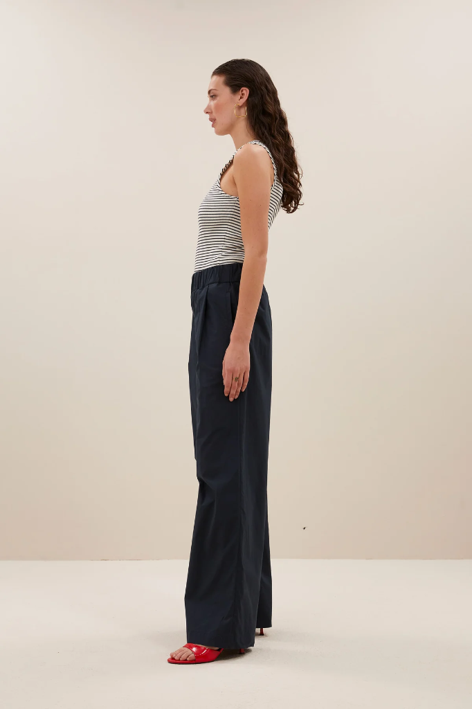 By Bar - Loop Stripe Singlet - 724 Midnight Thin Stripe