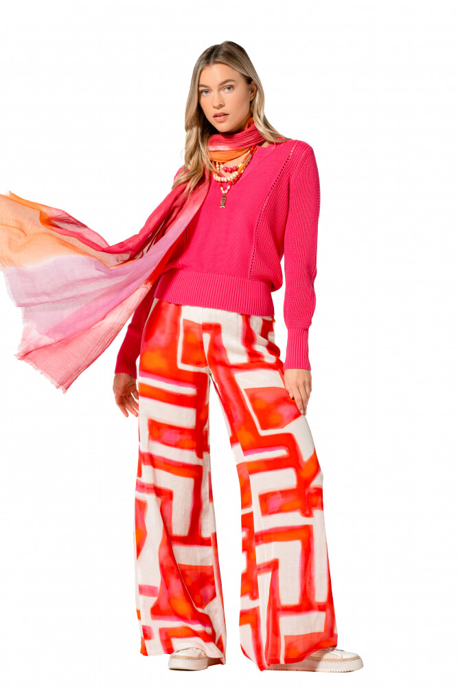 Caroline Biss - AIRY FOULARD SCARF multicolour red orange