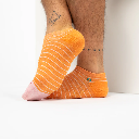 Billybelt - Kurze Sneakersocken orange / rosa gestreift - Gr. 41-46