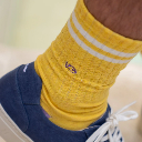 Billybelt - Retro Socken aus gekämmter Baumwolle gelb - Gr. 41-46