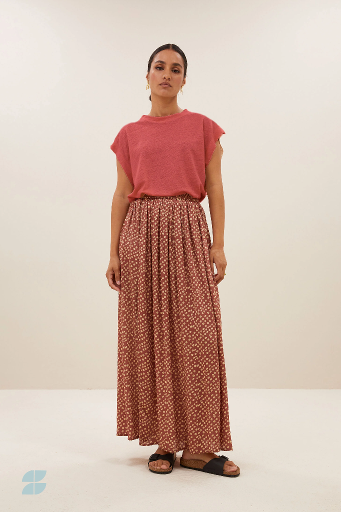 By Bar - Mason Linen Top - 497 Earth Red