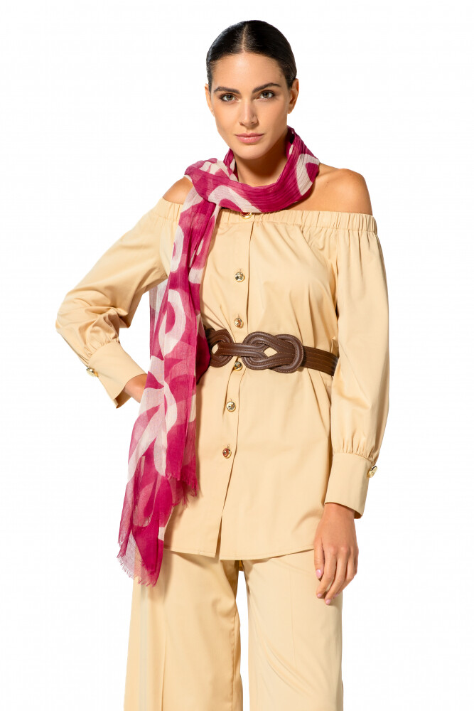 Caroline Biss - SCARF WITH COLOURFUL SPRING PRINT multicolour pink