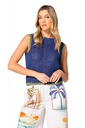 Caroline Biss - TOP - COTTON - STRUCTURED - SLEEVELESS - DEEP BLUE 