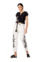 Caroline Biss - TROUSERS - COTTON - EMBROIDERY - BAGGY - MULTI COLOR white