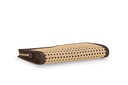 Tragbar XL Clutch Wiener Geflecht | dunkelbraun | gold | genarbt 