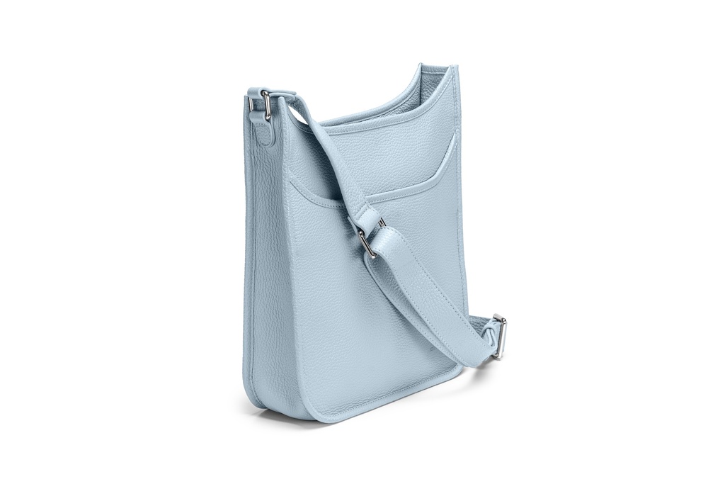ANNA | hellblau | silber | genarbt