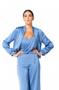 Caroline Biss - LOOSE-FITTING LUXURIOUS BOMBER JACKET - Azur blue