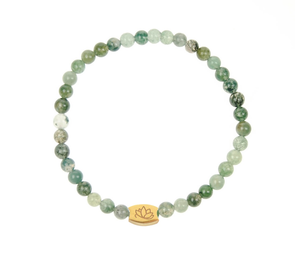 Mas Jewelz - Edelstein Armband - Moosachat - 3mm model 1