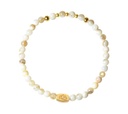 Mas Jewelz - Edelstein Armband - Perlmutt - 3mm model 2 - mit goldenen Perlen