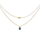 Mas Jewelz - doppelte Kette mit Edelstein - Lapislazuli