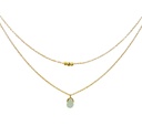 Mas Jewelz - doppelte Kette mit Edelstein - grüner Aventurin