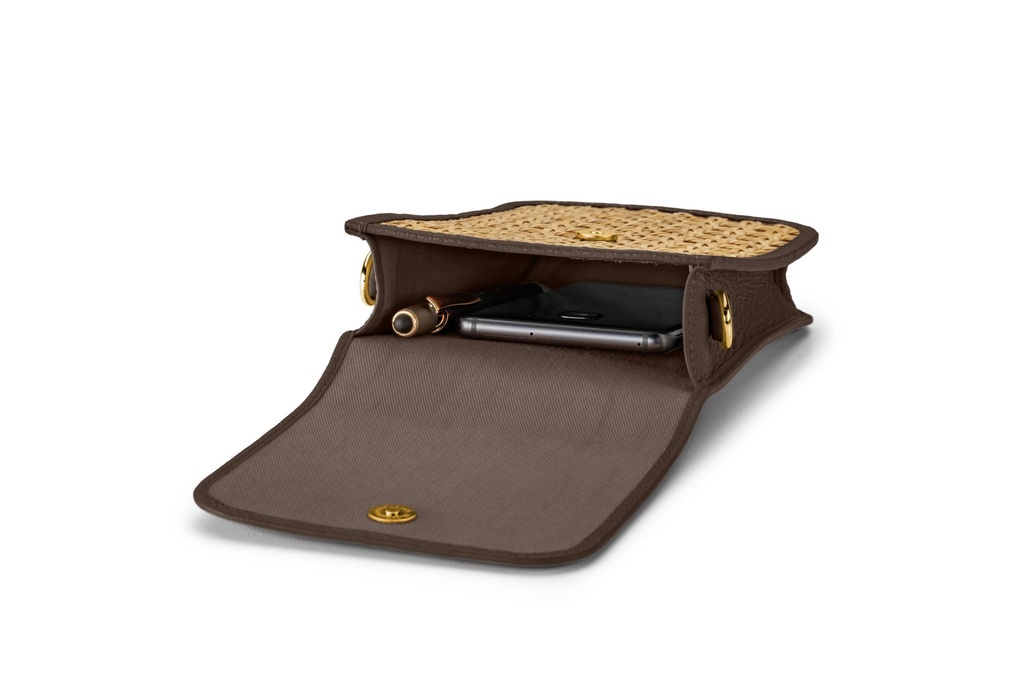 MIA Wiener Geflecht | dunkelbraun | gold | genarbt