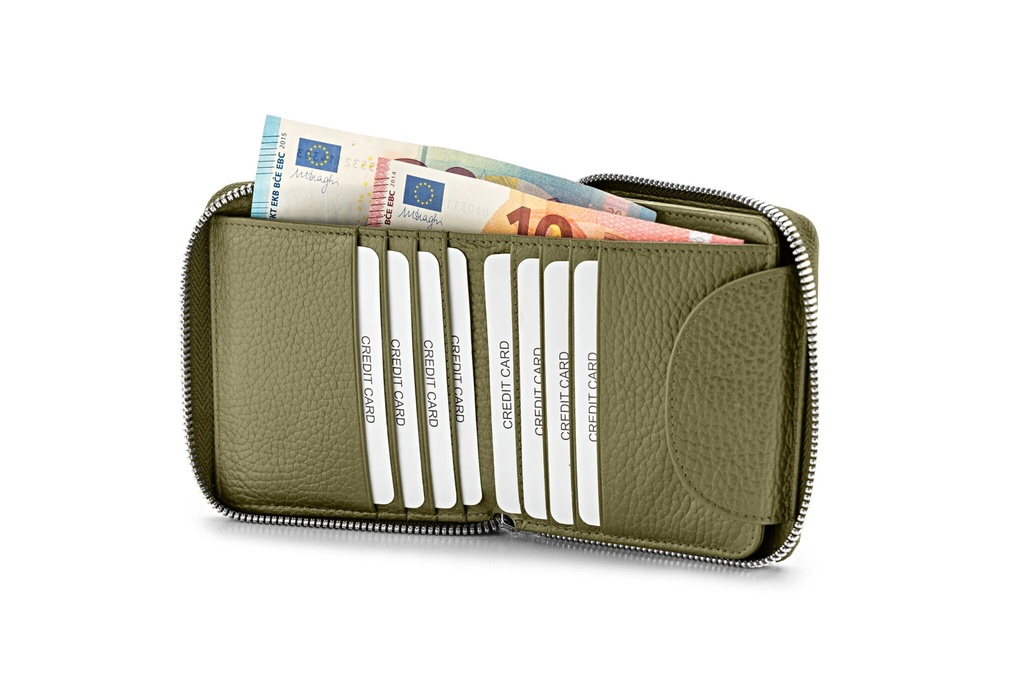 LILLE soft | oliv | silber | genarbt