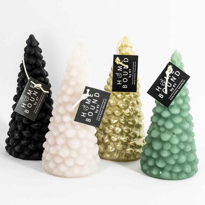 Kolony - Kerze Tannenbaum rustiek groß 7,4x7,4x15cm