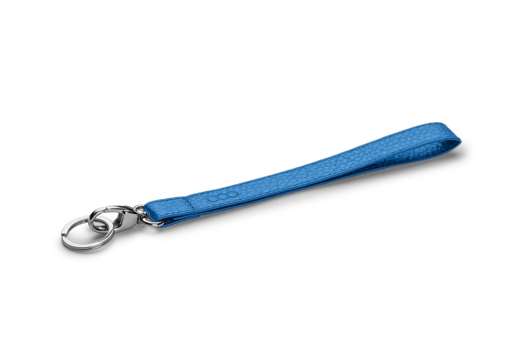 Schlüssel-Loop | azurblau | silber | genarbt