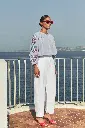 By Bar - Becky Pinstripe Blouse - 813 Indi Grey