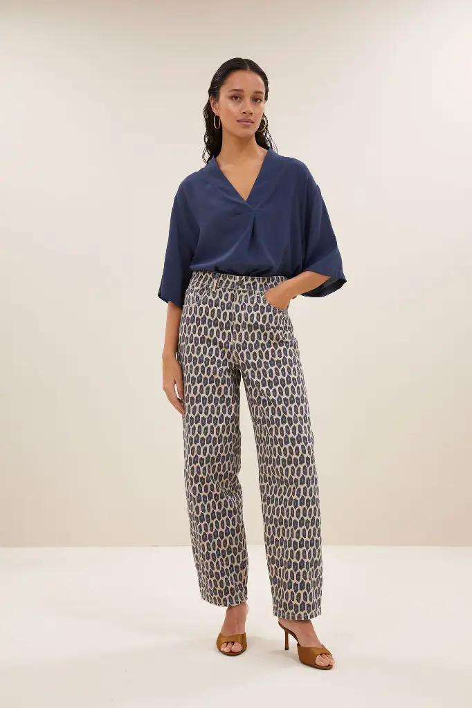 By Bar - Owen Viscose Blouse - 1614 winter blue