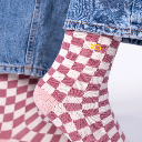 Billybelt - Karo Socken Blassrosa Ecru - Gr. 37-40