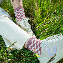 Billybelt - Karo Socken Blassrosa Ecru - Gr. 37-40