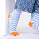Billybelt - Karo Socken Hellblau Beige - Gr. 37-40