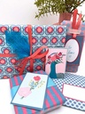 Nobis Design - Geschenkpapierbogen - Toni Starck Pattern - Azur Coral