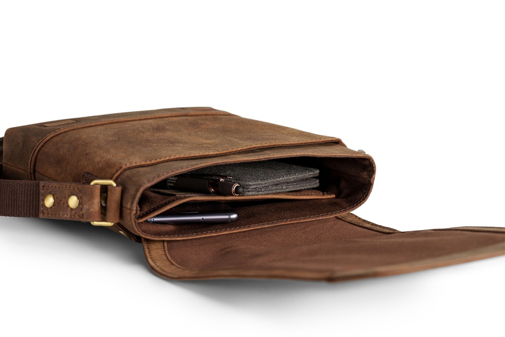MINI JASPER | braun | gold | Glattleder
