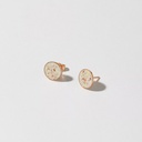 Hartgut Buntbeton - 11mm Ohrstecker (Paar) - Silberfassung vergoldet - Muschelbeton - Roségold Miesmuschel rose Glühende Atlantikmuschel