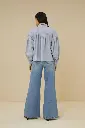 By Bar - sarah short pin stripe blouse - 813 indi grey