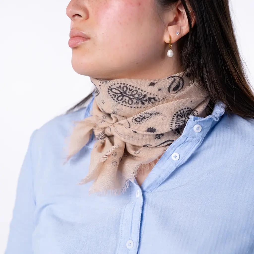 Billybelt - Petit Foulard Alice - kleines Tuch aus 100% Baumwolle - Ecru