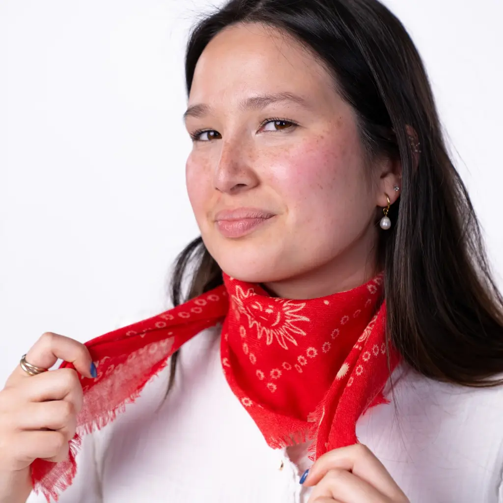 Billybelt - Petit Foulard Alice - kleines Tuch aus 100% Baumwolle - Rouge