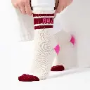 Billybelt - Tennissocken ecru bordeaux gestreift - Gr. 37-40
