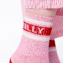 Billybelt - Tennissocken rosa rot weiß gestreift - Gr. 37-40