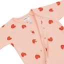 Lässig - Baby Schlafoverall - Bio Baumwolle, Herzen, Rosa - 62-68