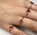 Charmins - R1685 - Gold Ring Ellipse Rose Cristal