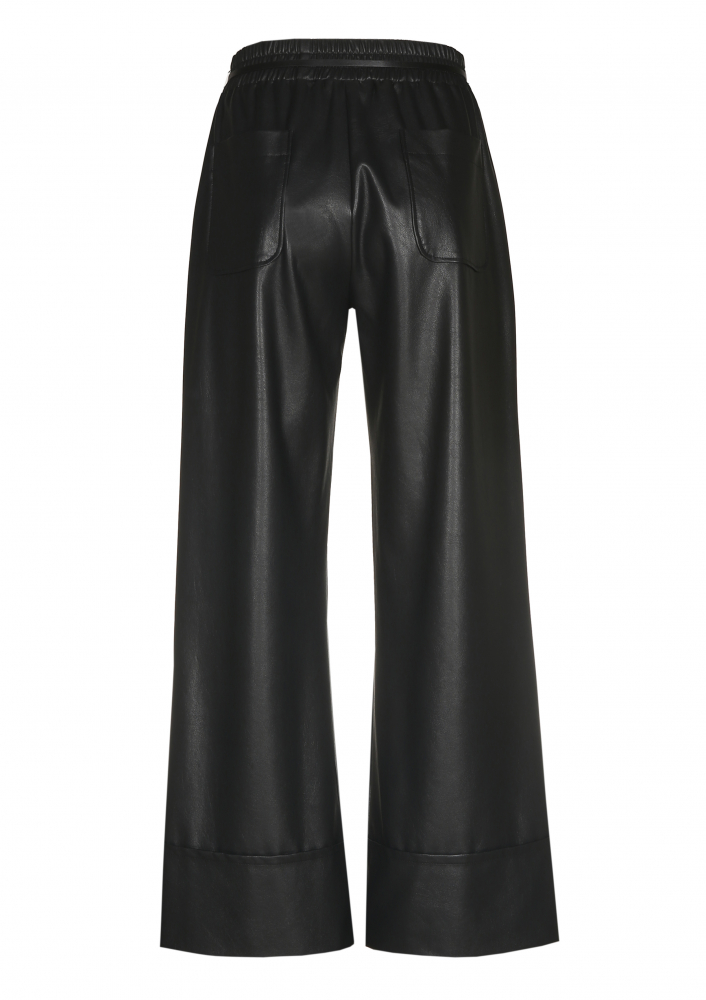 Caroline Biss - 7/8 STRETCH PANTS, VEGAN LEATHER, NORMAL WAIST - 4584-10