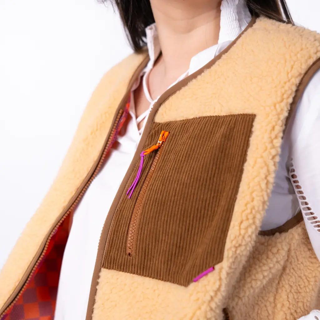 Billybelt - Sherpa Weste ärmellos - Beige