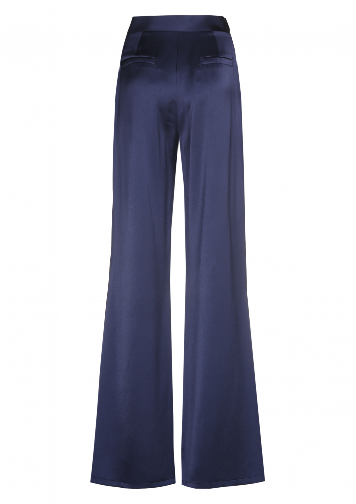 Caroline Biss - ELEGANT PANTS, SHINY VISCOSE, HIGH WAIST, WIDE LEG - 4586-27