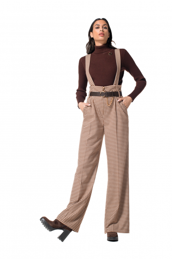 Caroline Biss - LIGHT STRETCH PANTS, BRACES, WIDE LEG - 4538-49