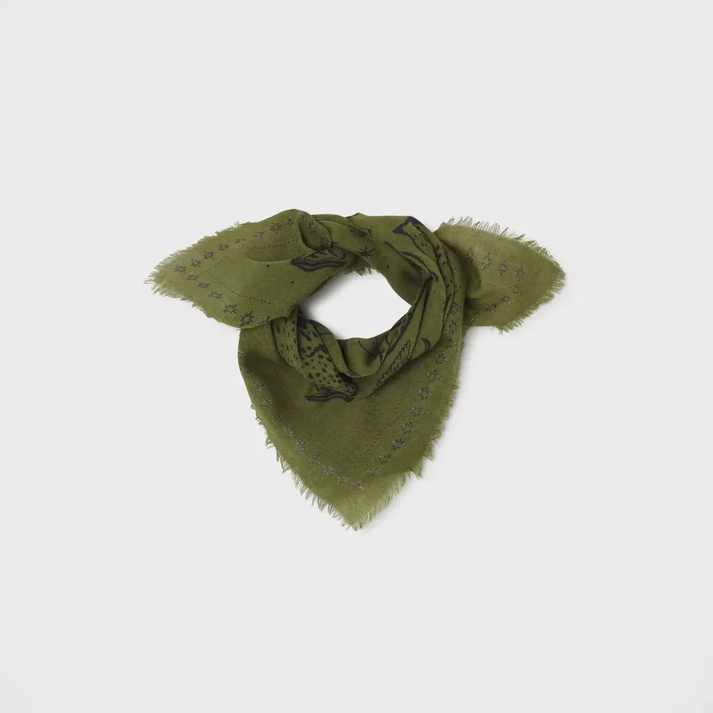 Billybelt - Petit Foulard Sasha - kleines Tuch aus 100% Wolle - Khaki