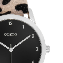 Oozoo Timepieces - Armbanduhr - Leo Damen Silber / Schwarz 38mm M