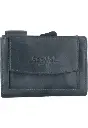 SecWal - Kartenetui mit Geldbeutel Druckknopf blau Leder (Vintage)