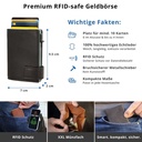 SecWal - Kartenetui mit Geldbeutel Wiener Schachtel schwarz Leder