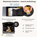 SecWal - Kartenetui mit Geldbeutel Wiener Schachtel schwarz Leder