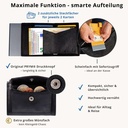 SecWal - Kartenetui mit Geldbeutel Druckknopf blau Leder