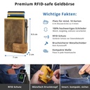 SecWal - Kartenetui mit Geldbeutel Druckknopf braun Leder (Hunter)