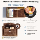 SecWal - Kartenetui mit Geldbeutel Druckknopf braun Leder (Hunter)
