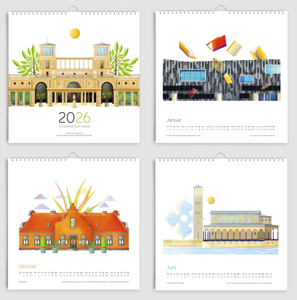 Luckycatstudio - Kalender 2026 groß Potsdam