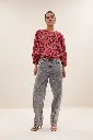 By Bar - Becky Red Cheetah Blouse - 1303 Red Cheetah Print