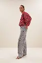 By Bar - Becky Red Cheetah Blouse - 1303 Red Cheetah Print